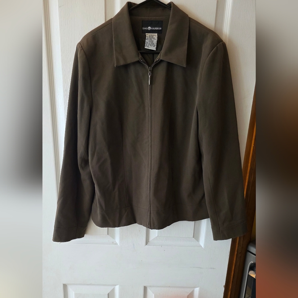 Sag Harbor Womans Zip Up Blazer Sz L